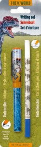 Schreibset T-Rex World (Tintenroller+Tintenlöscher im Set) von Coppenrath
