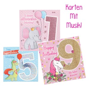 Geburtstagskarte mit Musik 1 - 10 Jahre