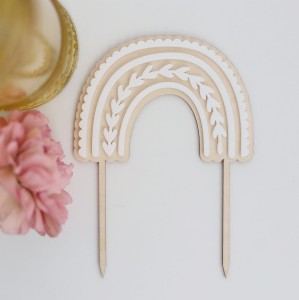 Cake Topper Regenbogen White Natur 