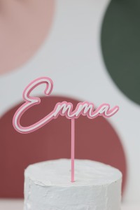  Cake Topper mit Name und Zahl aus Acryl in verschiedenen Farben