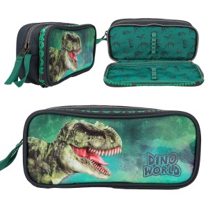 Dino World Schlampertasche Grau Grün 