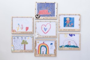 Kinder Bilderrahmen aus Holz  für Kunstwerke, Malbilder A4 Wechselrahmen