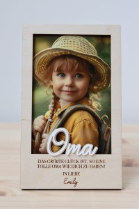 Bilderrahmen aus Holz  für Oma / Mama oder Papa