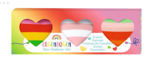 Moses. Regenbogen Herz Radierer Set 