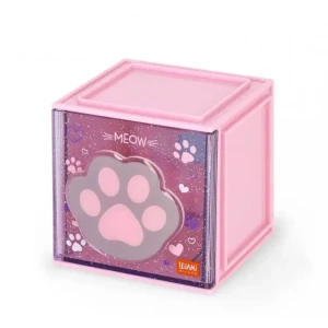 LEGAMI Erweiterbare Schreibtischbox - Cutie Cube Katze rosa