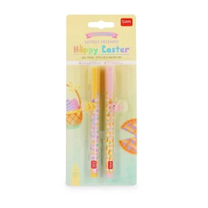 max . 1 pro Kunde Legami Set von 2 Gel Stifte mit Tierdekoration - Lovely Friends - Hoppy Easter