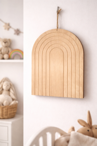 Lagerverkauf - Holz Wanddeko Regenbogen – Kinderzimmer Dekoration