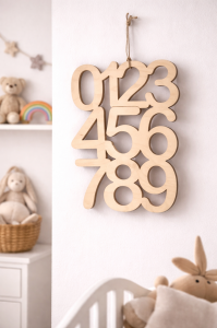 Lagerverkauf - Holz Wanddeko Zahlen – moderne Kinderzimmer Dekoration
