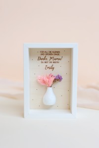 Personalisierter Bilderrahmen mit Vase – Geschenk für Mama