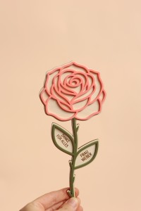 Personalisierte Rose aus Holz – Danke für alles