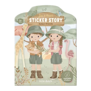  Little Dutch Safari Friends Wiederverwendbares Stickerbuch – Jim und Rosa
