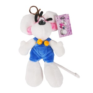 Diddl - Plüsch-Schlüsselanhänger – in blauer Latzhose 15 cm 
