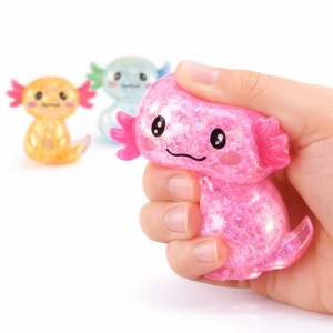 Squeeze Squishy Axolotl Glitter – ca. 9 cm