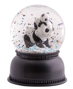 Schneekugel Panda mit Lichteffekten 