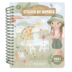 Little Dutch - Stickerbuch nach Zahlen Rosa – Safari Friends