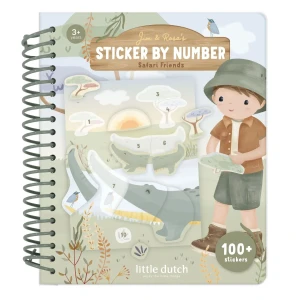 Little Dutch - Stickerbuch nach Zahlen Jim – Safari Friends Grün