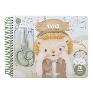 Little Dutch - Bastelbuch Masken mit Schere – Safari Friends
