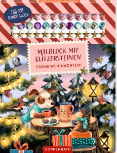 Malblock mit Glitzersteinen - Frohe Weihnachten! 200 extragroße Diamant-Sticker Coppenrath  