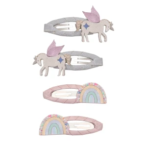 MIMI&LULA Haarspangen mit Einhorn und Regenbogen
