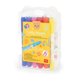 Legami Set mit 12 Wachsstiften zum Drehen - Teddy Friends